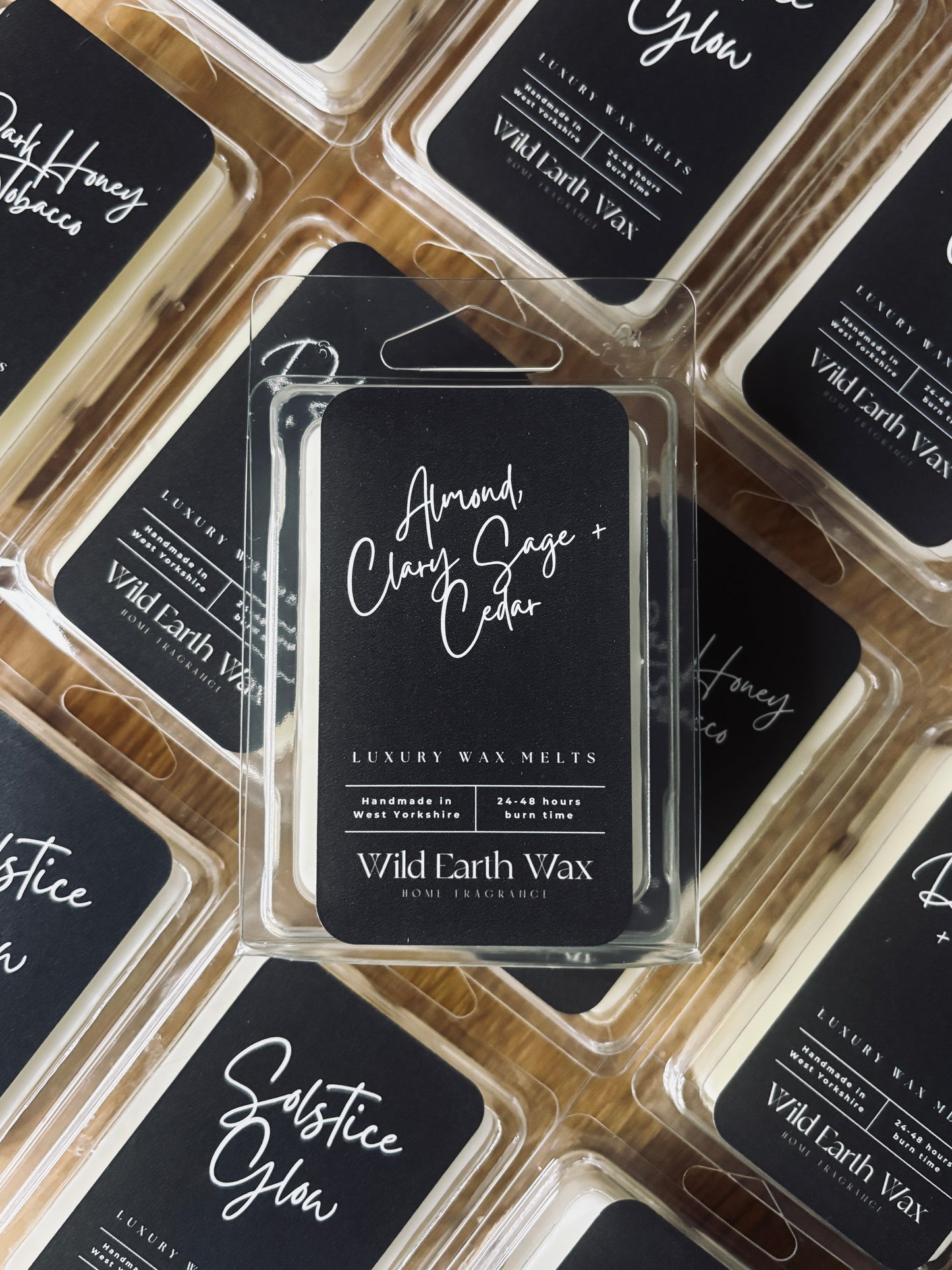 Almond, Clary Sage and Cedar Fragranced Wax Melt Clamshell