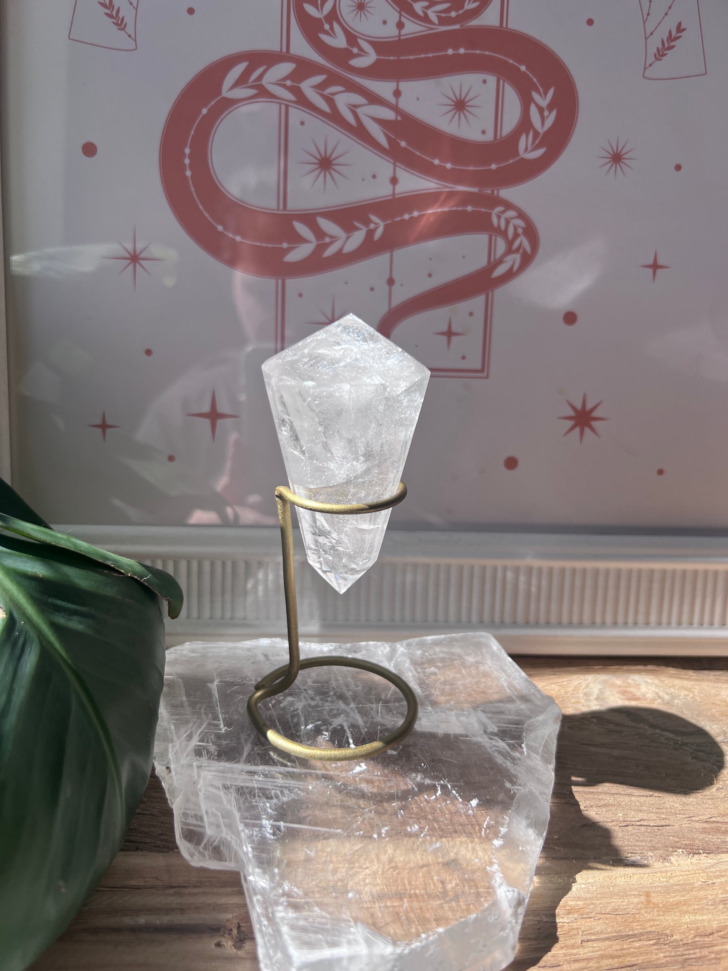 Clear Quartz Vogel with Stand