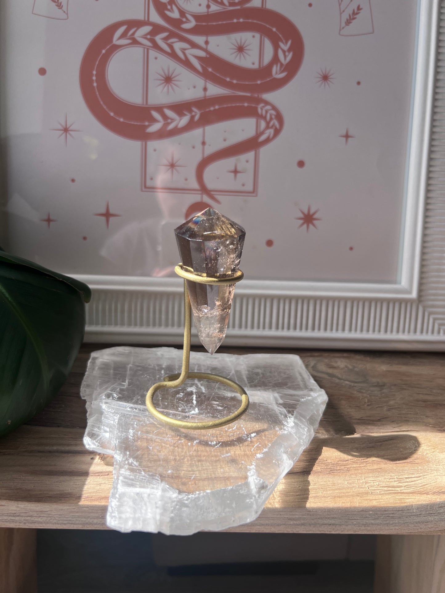 Smokey Quartz Vogel with Stand