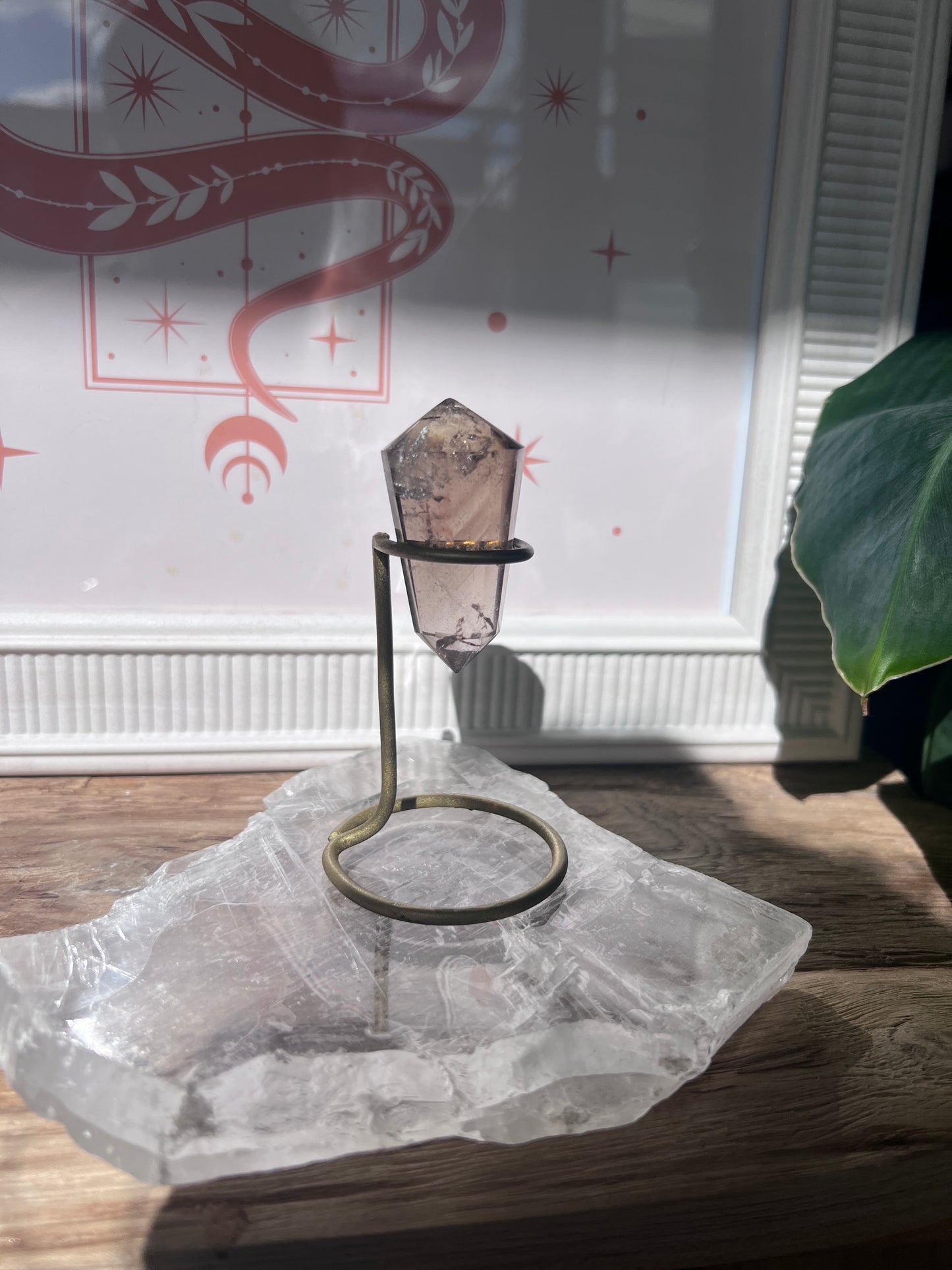 Smokey Quartz Vogel with Stand