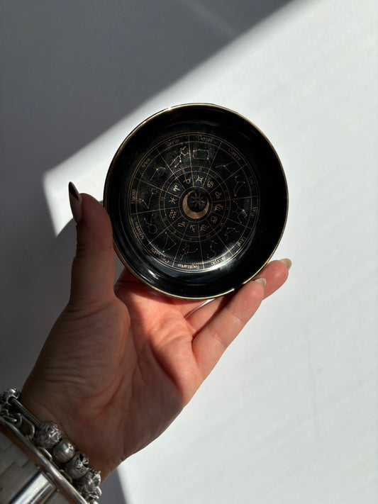 Black Astrology Wheel Trinket Dish