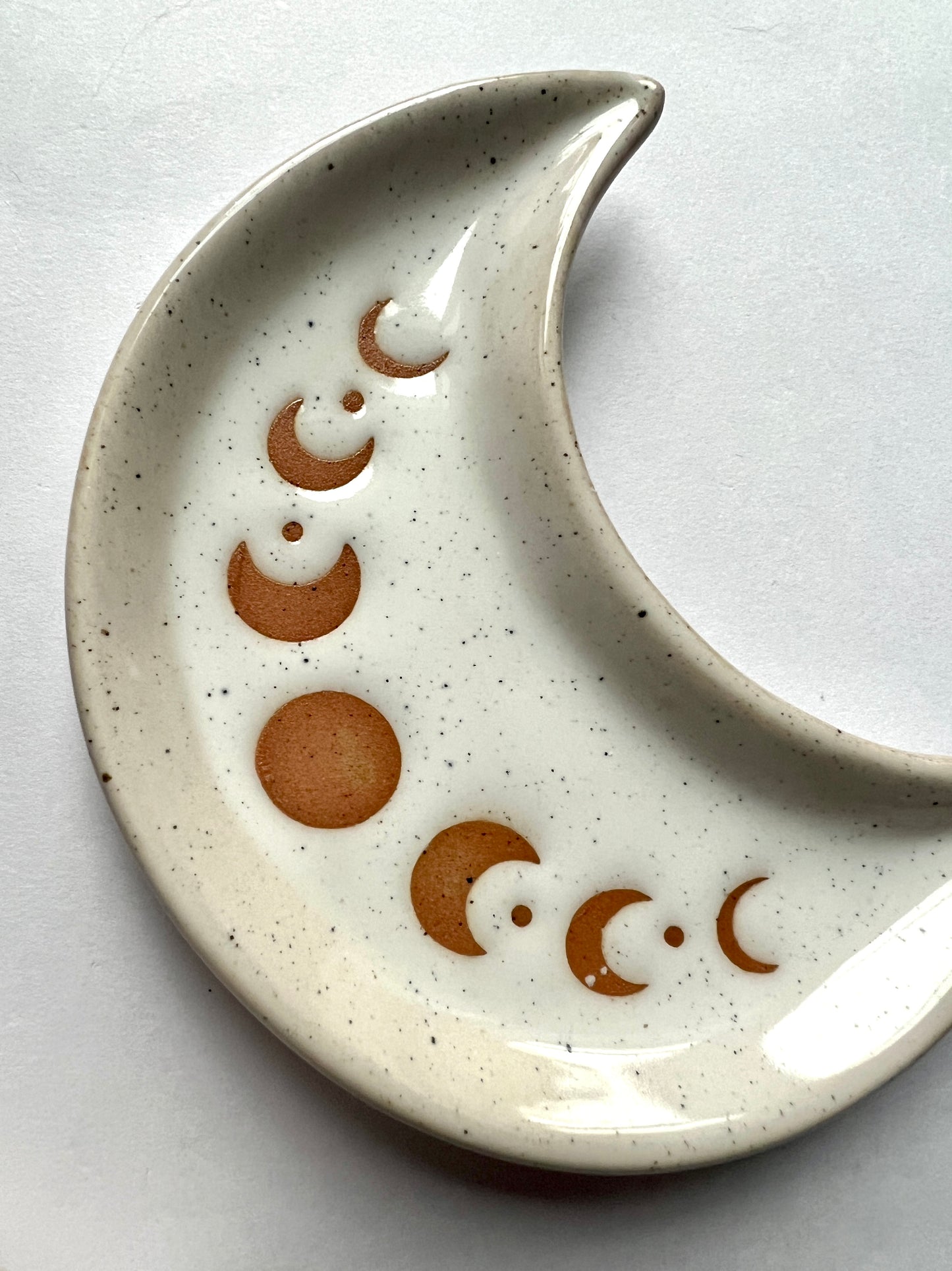 Crescent Moon Phase Ceramic Trinket Dish