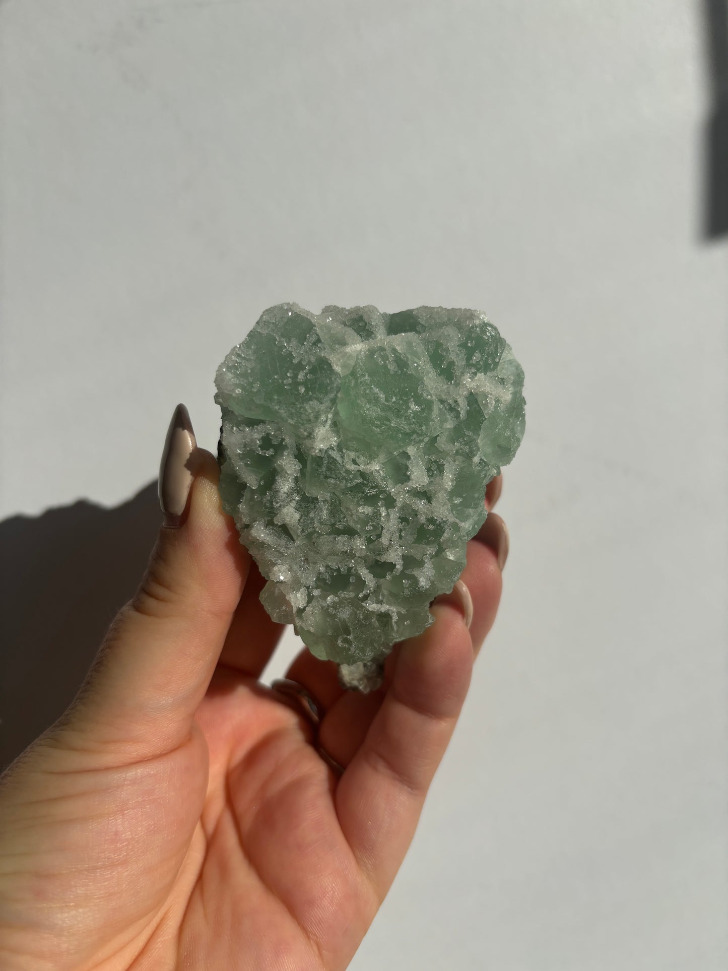 Green Sugary Cubic Fluorite Cluster