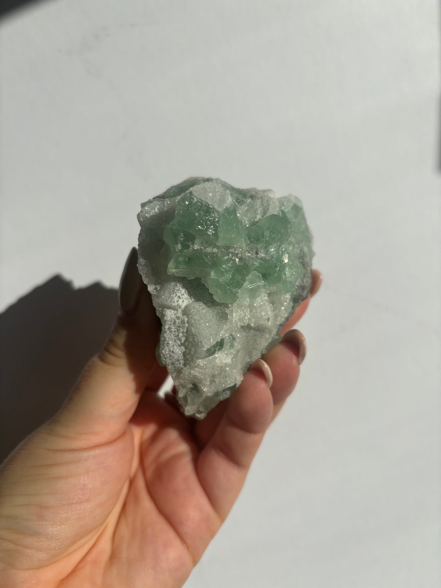 Green Sugary Cubic Fluorite Cluster