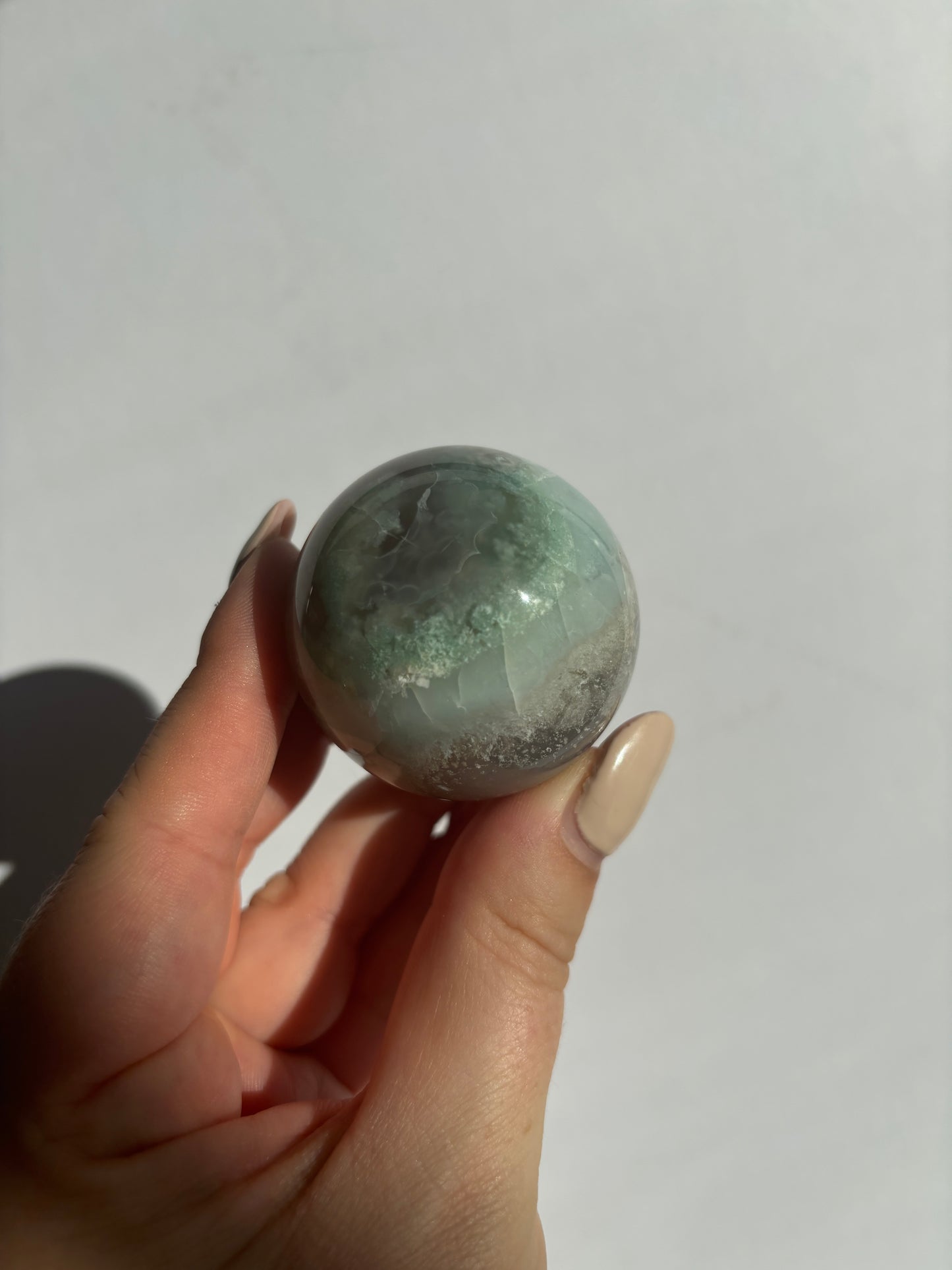 Green Flower Agate Sphere