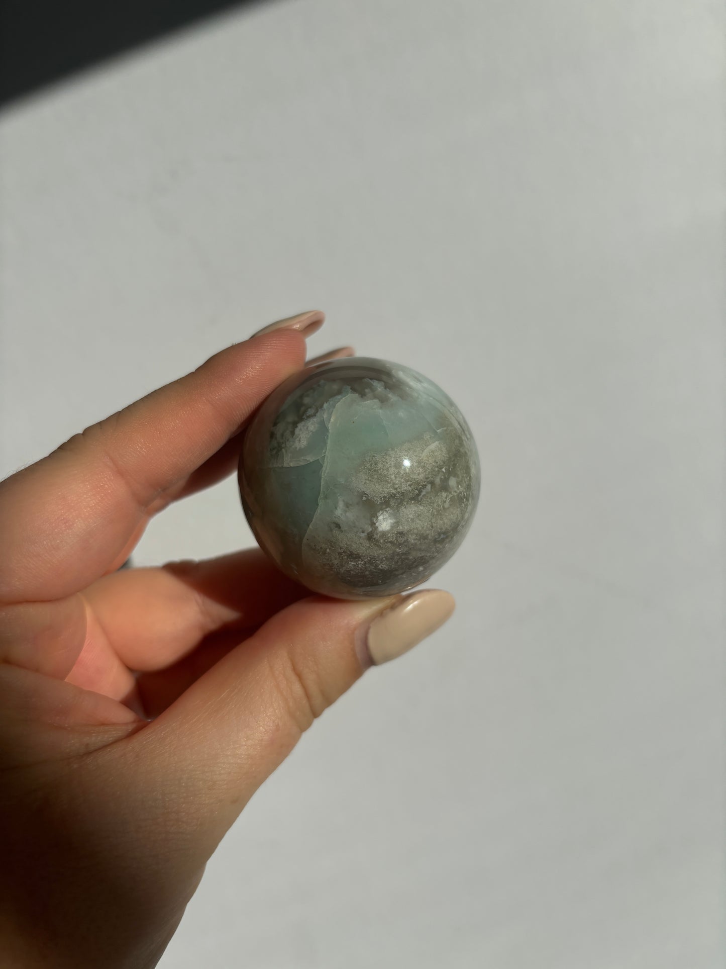 Green Flower Agate Sphere