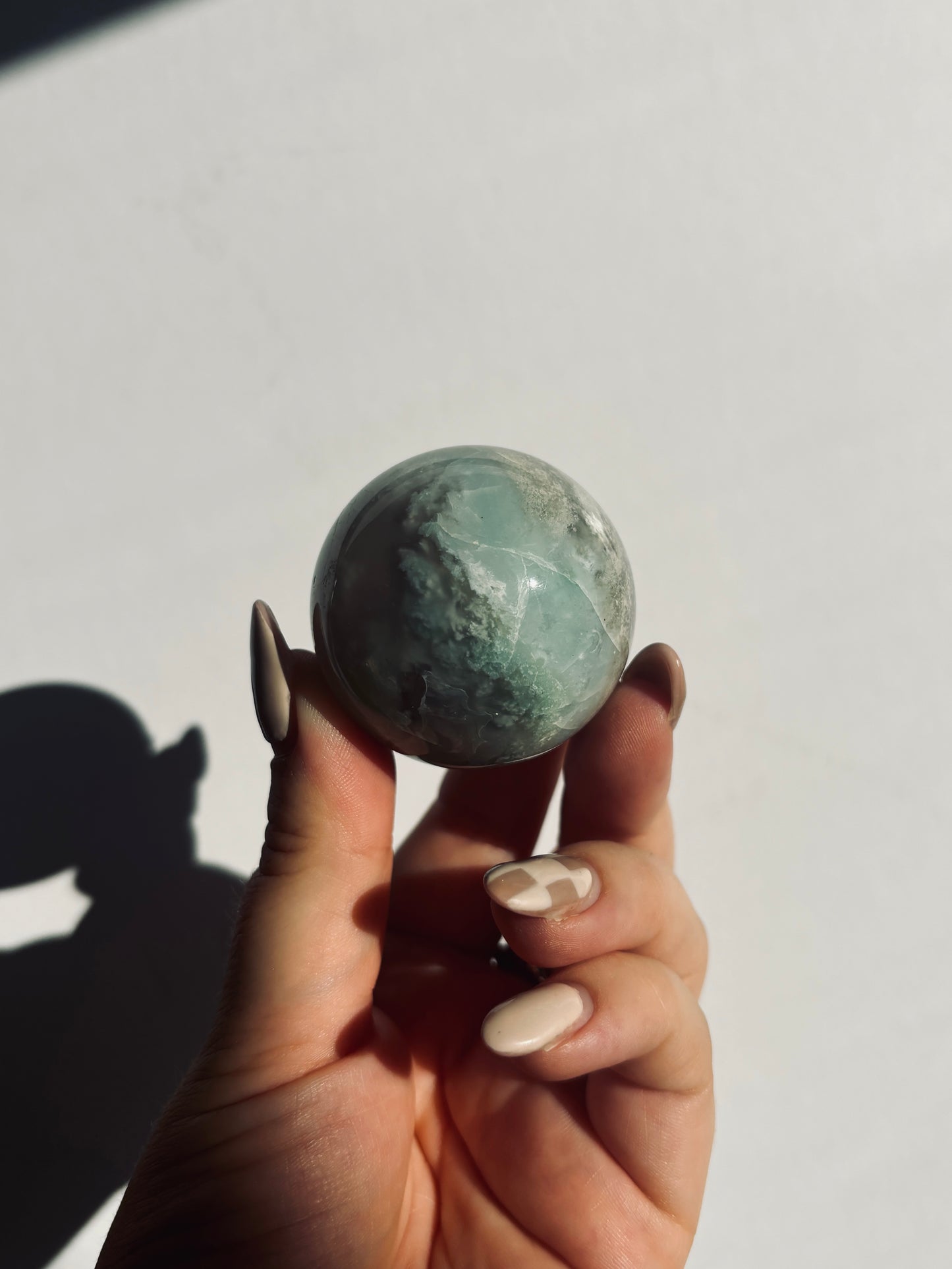 Green Flower Agate Sphere