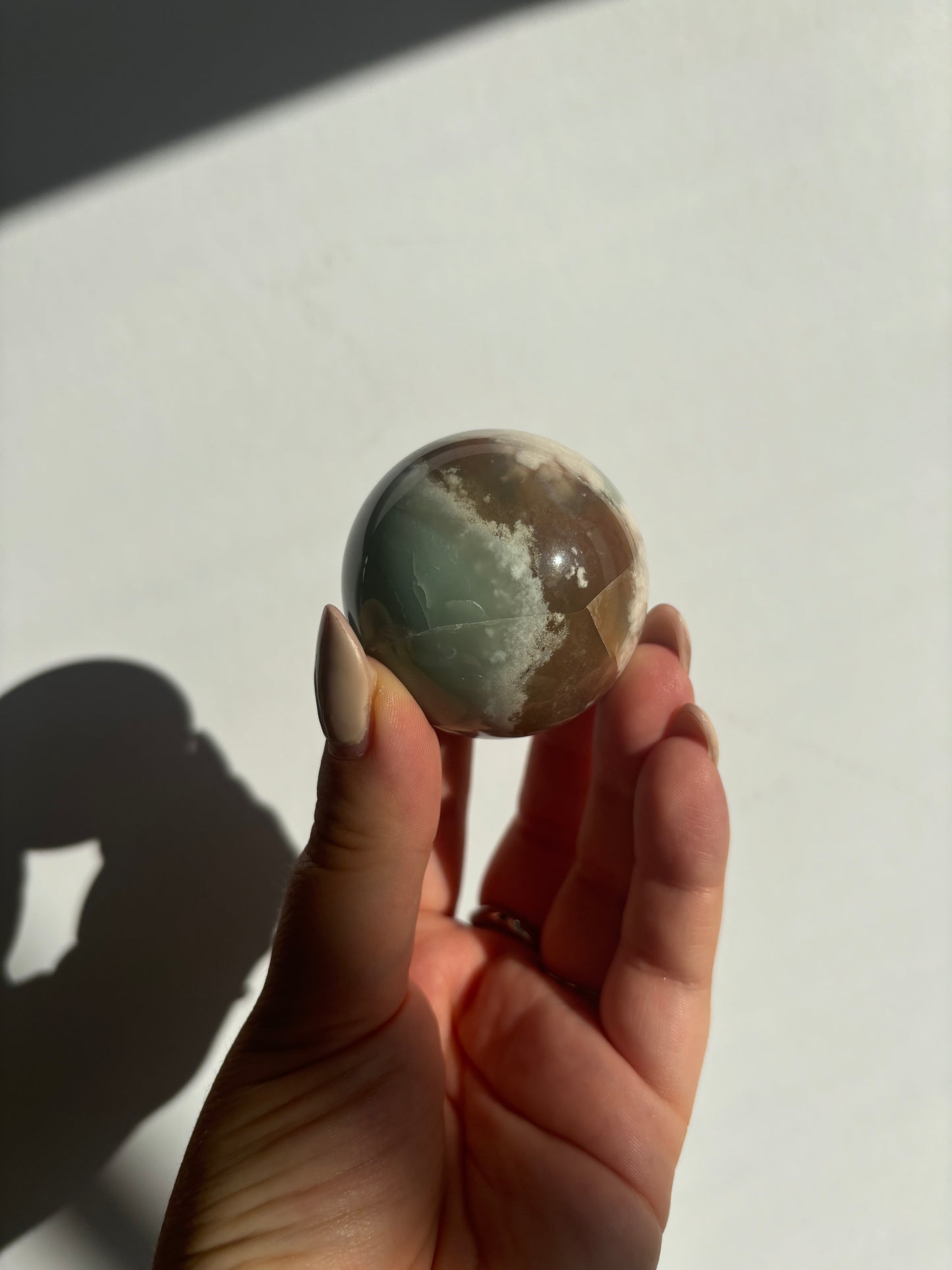 Green Flower Agate Sphere