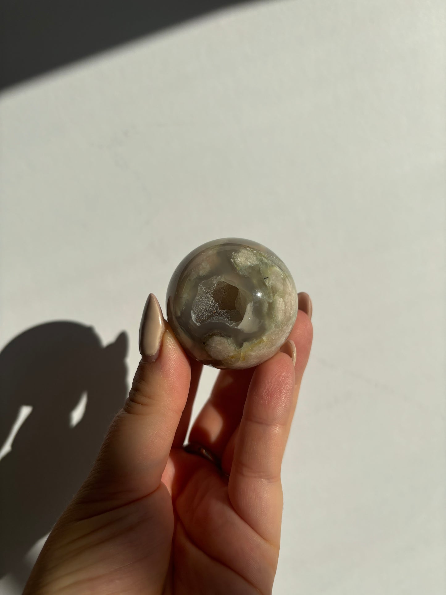 Green Flower Agate Sphere