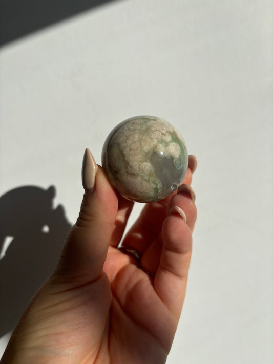 Green Flower Agate Sphere