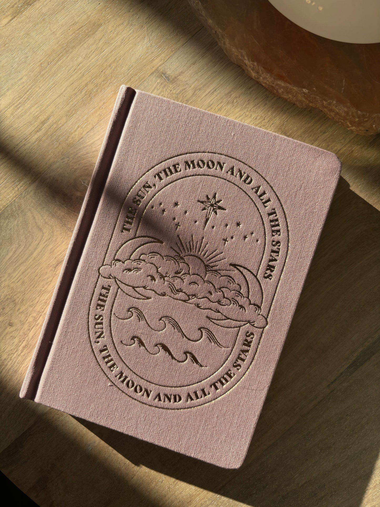 Pink Sun and Moon Fabric Notebook