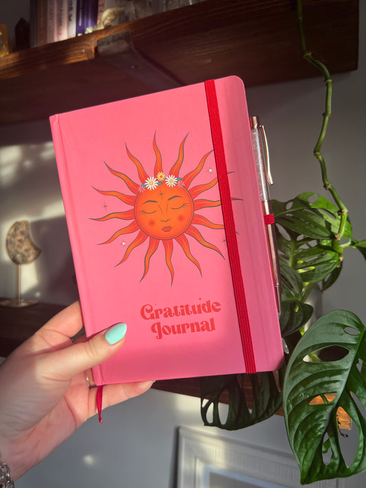 The Sun Gratitude Journal with Rose Quartz pen