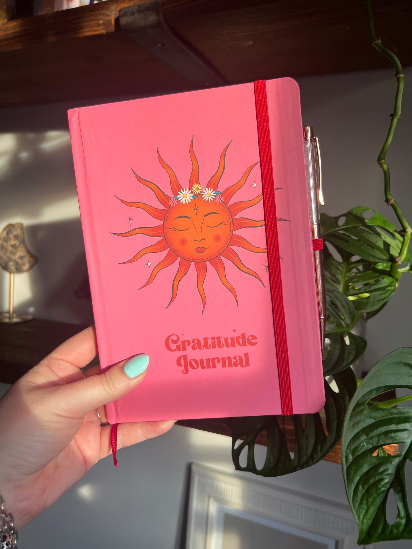 The Sun Gratitude Journal with Rose Quartz pen