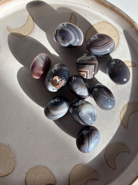 Botswana Agate Tumbles | Crystal Healing | Pocket Crystals | Worry Crystals | Tumblestones | Banded Agate
