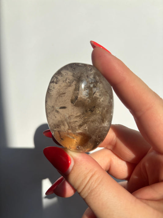 Smokey Quartz Lense | Brazilian Smoky Quartz | High Quality Polished Crystals | Crystal Healing