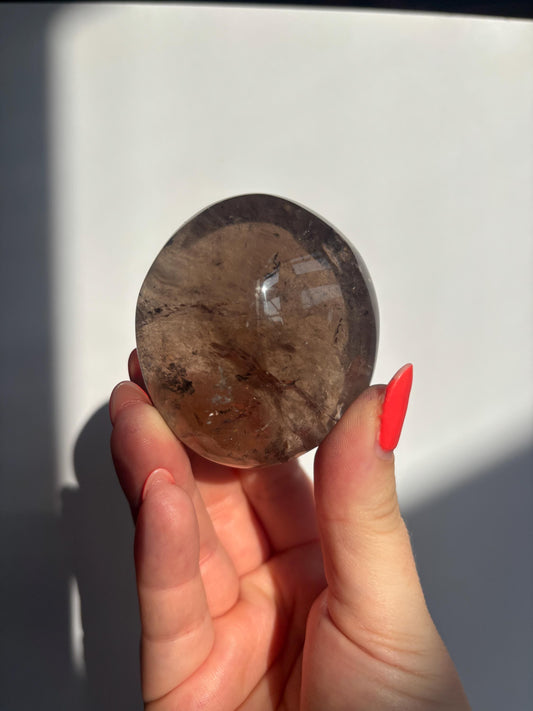 Smokey Quartz Lense | Brazilian Smoky Quartz | High Quality Polished Crystals | Crystal Healing